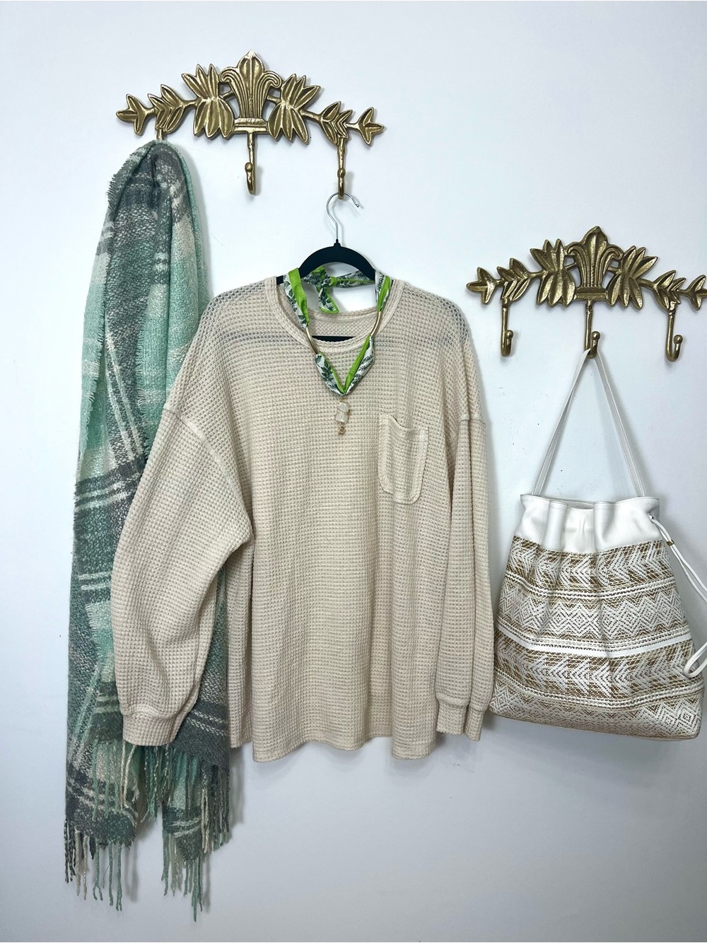 1X Perfect for fall Waffle knit fabric lounge long sleeve